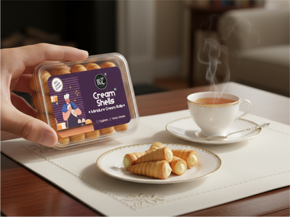 Cream Shells | Vanilla Cream-filled Miniature Cream Rolls