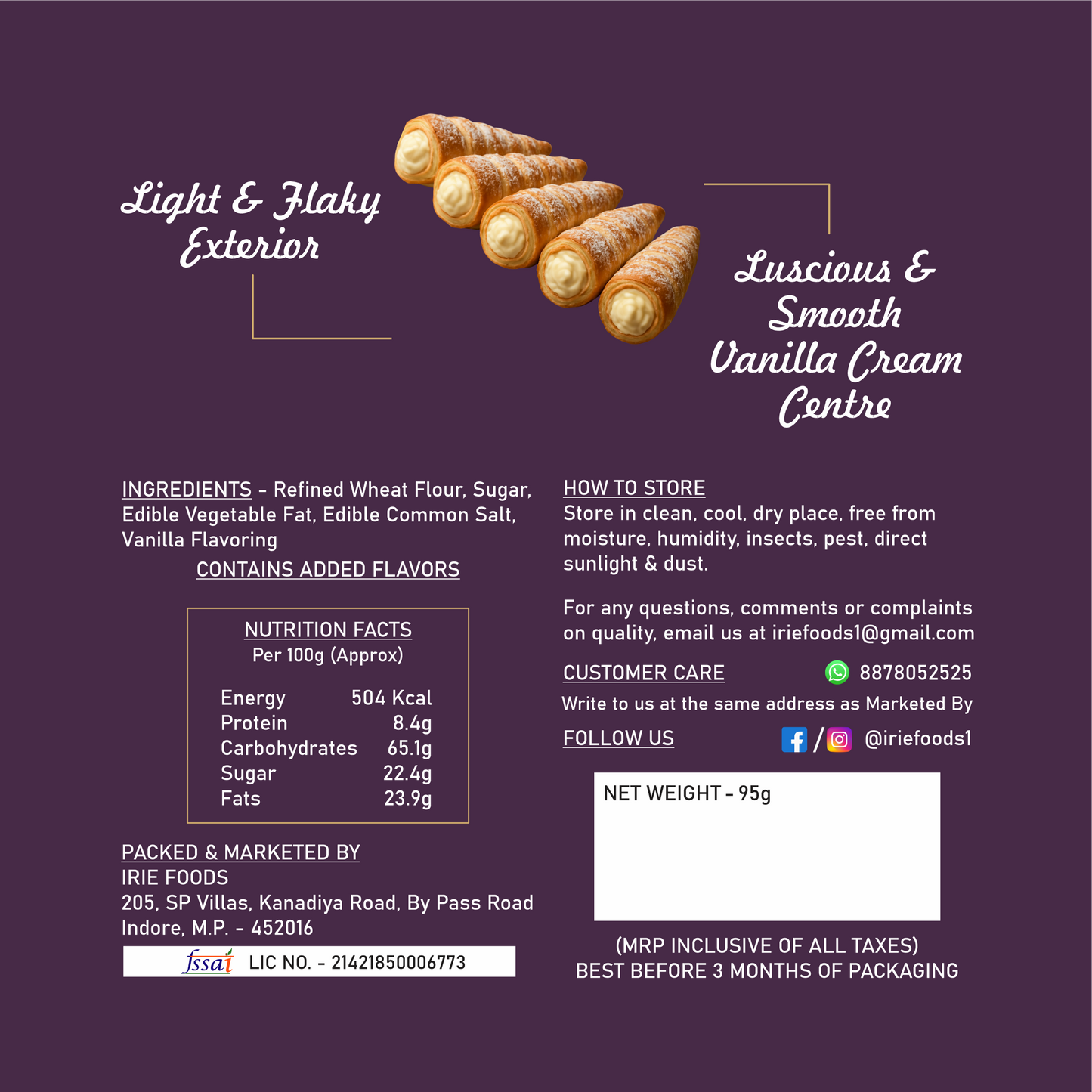 Cream Shells | Vanilla Cream-filled Miniature Cream Rolls