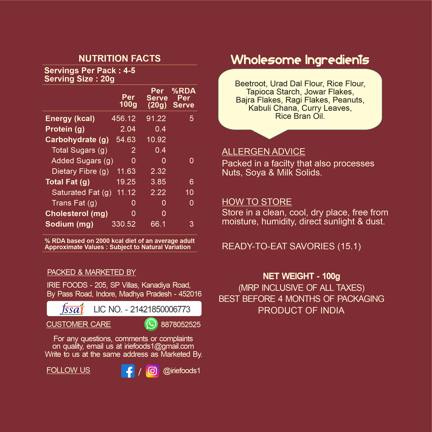 Beetroot Millet Crunch Mix