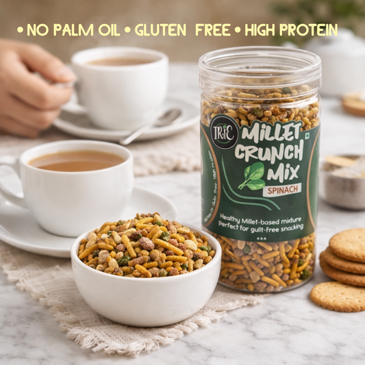 Irie Spinach Millet Namkeen Mixture Healthy Indian Snack Tea Time Snack