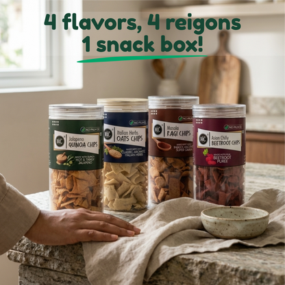 Around The World Snack Box - 4 International Flavors Healthy Chips Combo