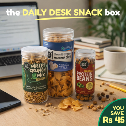The Daily Desk Snack Box - Sustained energy for Office / Work From Home / Study Time - 3 Snacks Combo