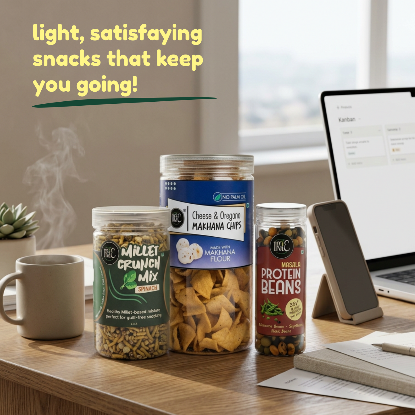 The Daily Desk Snack Box - Sustained energy for Office / Work From Home / Study Time - 3 Snacks Combo