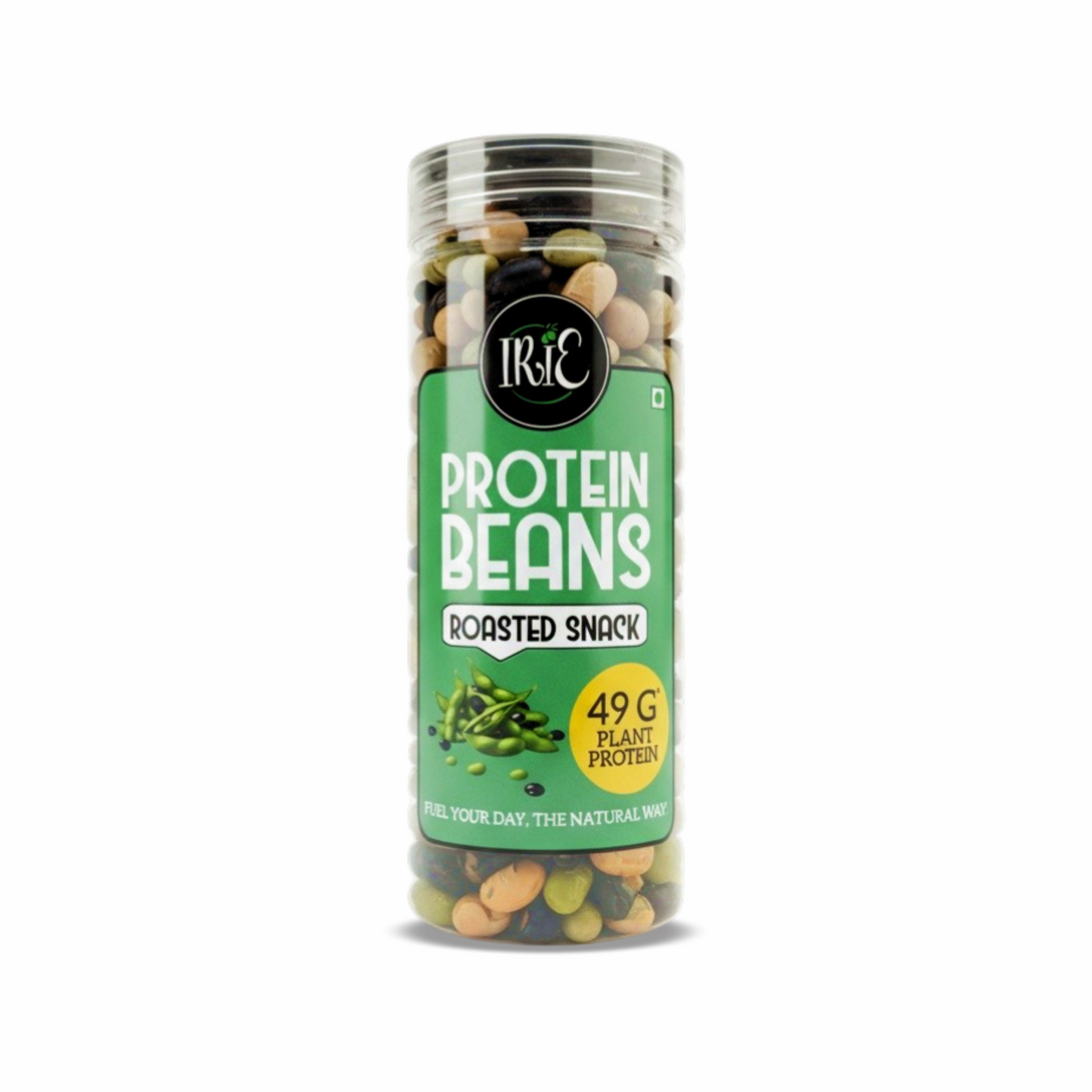 Irie Protein Beans, 3-in-1 Mix Roasted Edamame, Soybeans & Black Beans. High Protein Roasted Snack