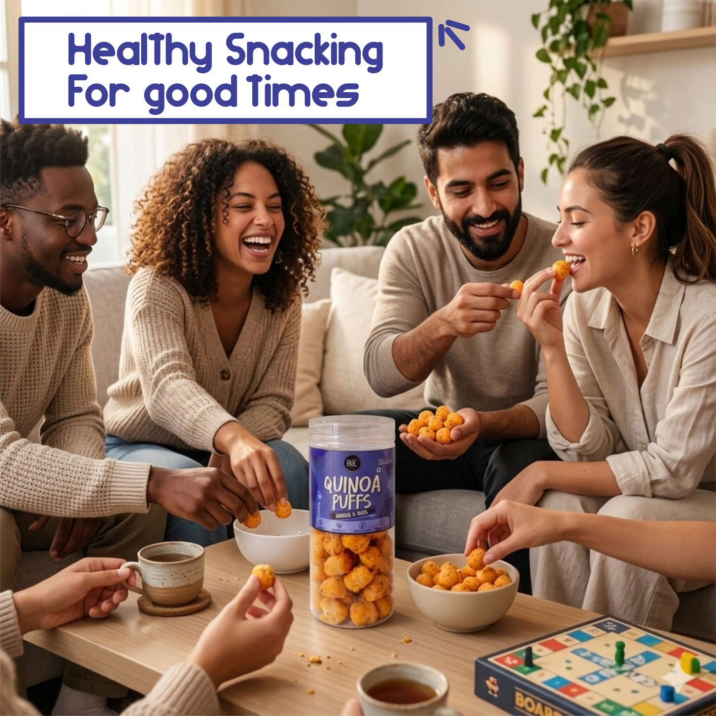 Irie Quinoa Puff Cheese & Herb Flavor Healthy Roasted Snack Party Snack