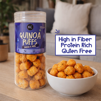 Irie Quinoa Puff Cheese & Herb Flavor Healthy Roasted Gluten Free Snacks