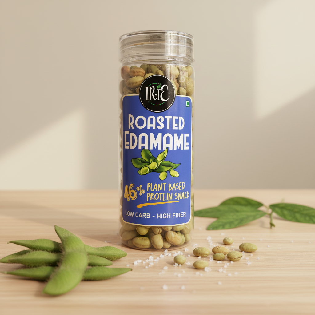 Irie Roasted Edamame Beans, High Protein Snack, Vegan Snack with Plant Protein