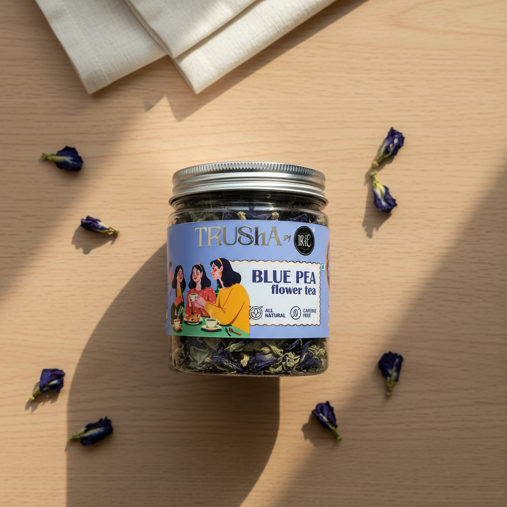 Trusha By Irie Butterfly Blue Pea Tea, Natural Flowers, Tea for weight loss and meditation. Color Changing Tea. Detox Tea. Aparijita Flower, Shankhpushpi.