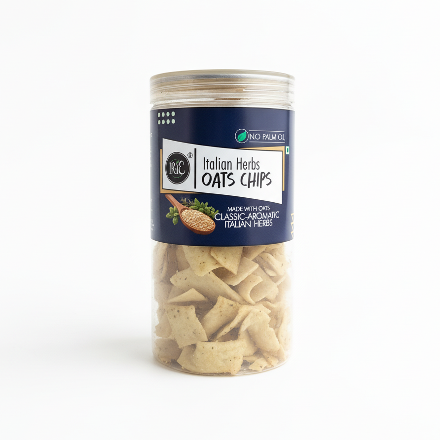 Irie Italian Herb Oats Chips. Healthy Roasted Chips Snacks for Adults & Kids. High Protein, Gluten Free Snacks.