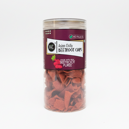 Irie Asian Chilly Beetroot Chips, Healthy Roasted Snacks made with Real Beetroot puree. Gluten Free Snacks.