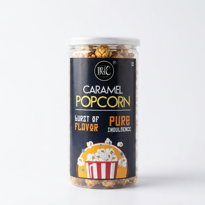 Irie Caramel Popcorn, classic movie time snack, buttery and rich caramel coated popcorn. Snacks for Adults & Kids.