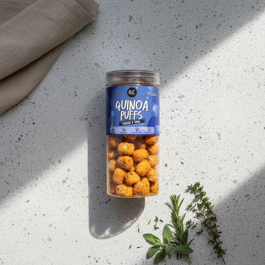 Irie Quinoa Puff Cheese & Herb Flavor Healthy Roasted Snack for Adults and Kids