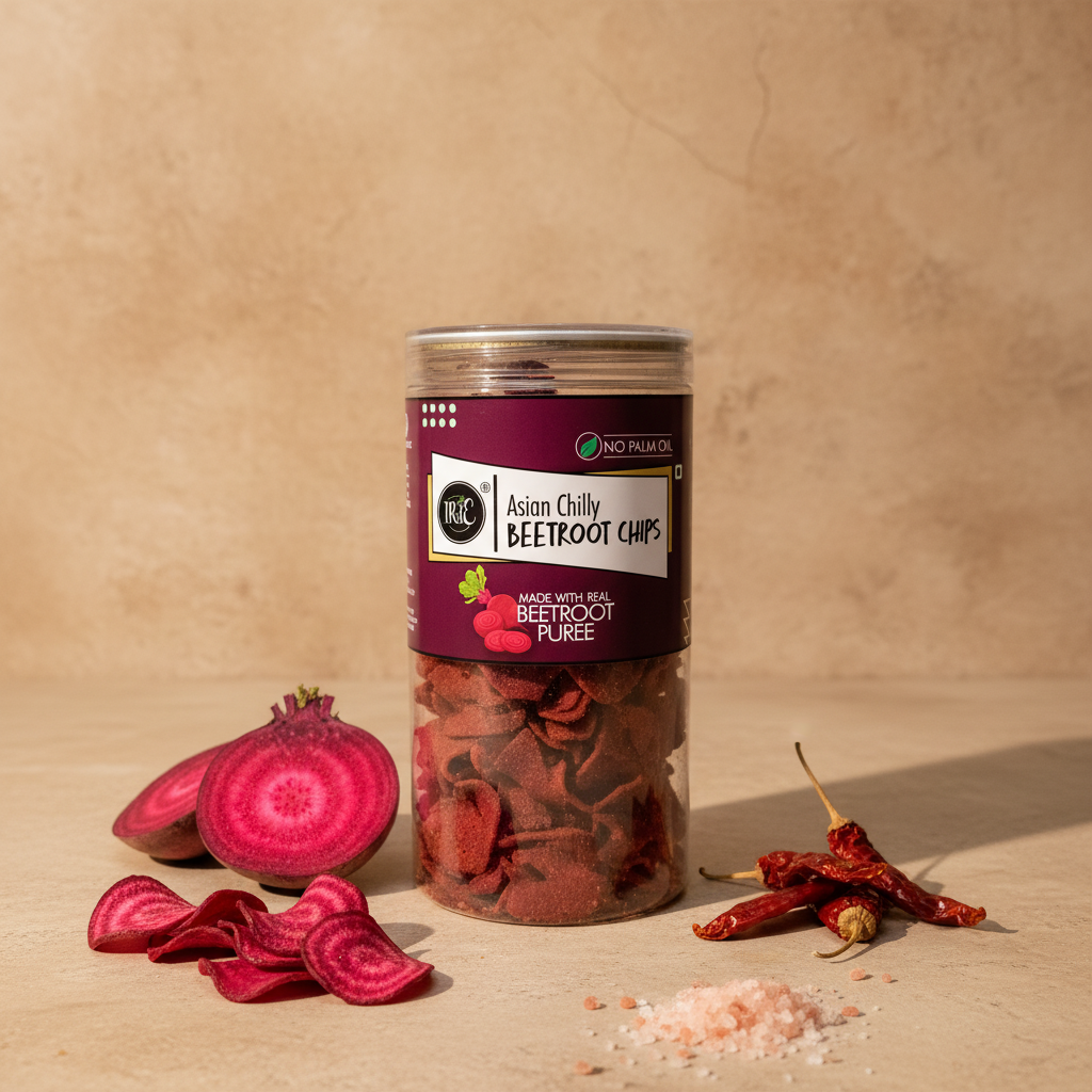 Asian Chilly Beetroot Chips | Gluten-Free, High Protein Snacks